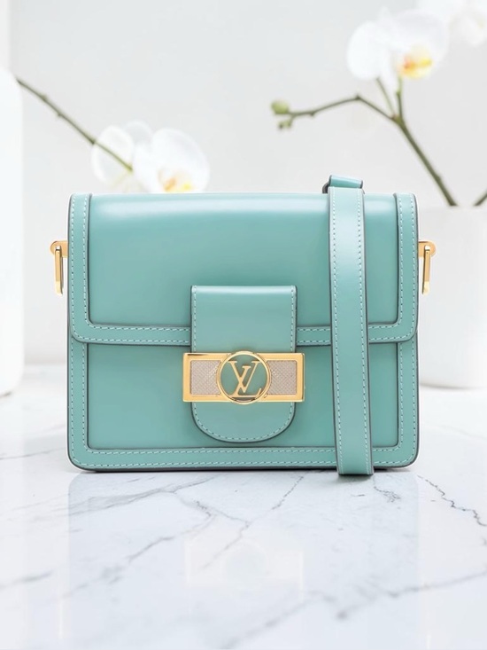 Louis Vuitton Handbags - ✨🛍️ Louis Vuitton Light Blue Leather Mini Dauphine Shoulder Bag